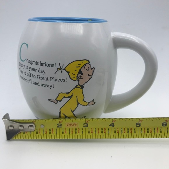Dr. Seuss You're Off to Great Places White Coffee Mug Balloons Blue Inside 18 oz - Picture 8 of 8